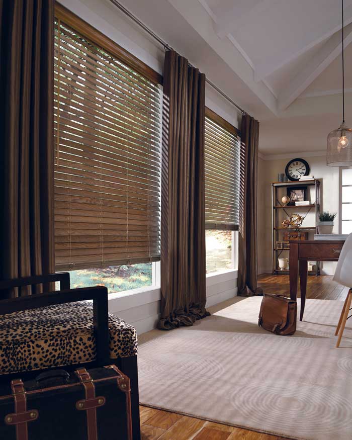 photo of Hunter Douglas Parkland(r) Woods blinds with LiteRise(r)